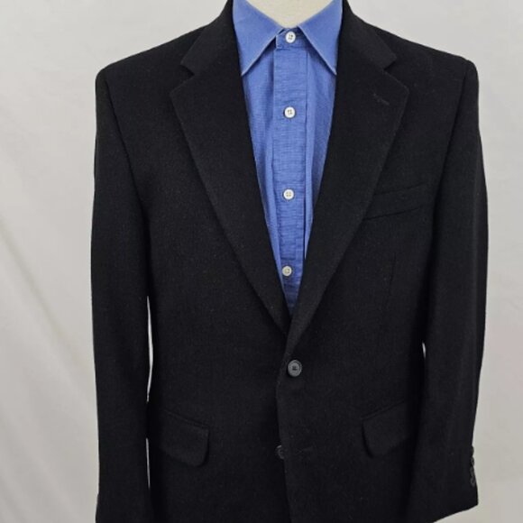 JOS. A. BANK 100% Camel Hair Black BLAZER Sport Coat Men's 43R Made in Haiti - Picture 3 of 3